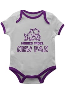 Vive La Fete TCU Horned Frogs Baby Grey New Fan Short Sleeve One Piece