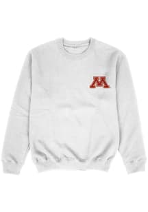 Vive La Fete Minnesota Golden Gophers Youth White Impressions Long Sleeve Crew Sweatshirt