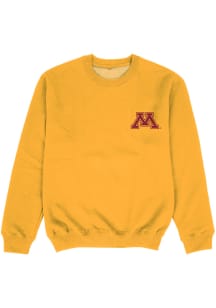 Vive La Fete Minnesota Golden Gophers Youth Gold Impressions Long Sleeve Crew Sweatshirt