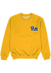 Vive La Fete Pitt Panthers Youth Gold Impressions Long Sleeve Crew Sweatshirt