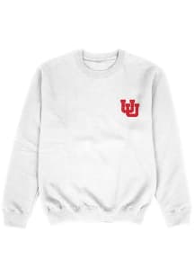 Vive La Fete Utah Utes Youth White Impressions Long Sleeve Crew Sweatshirt
