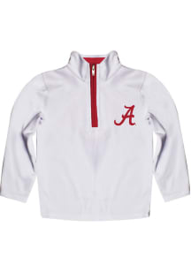 Vive La Fete Alabama Crimson Tide Youth White Impressions Long Sleeve Quarter Zip Shirt