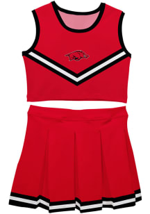Vive La Fete Arkansas Razorbacks Toddler Girls Red Ashley 2 Pc Sets Cheer