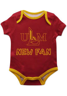 Vive La Fete Louisiana-Monroe Warhawks Baby Maroon New Fan Short Sleeve One Piece