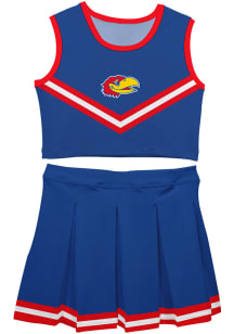 Vive La Fete Kansas Jayhawks Toddler Girls Blue Ashley 2 Pc Sets Cheer
