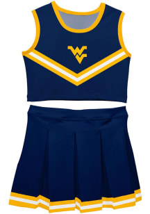 Vive La Fete West Virginia Mountaineers Toddler Girls Blue Ashley 2 Pc Sets Cheer