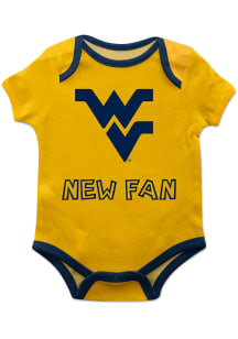 Vive La Fete West Virginia Mountaineers Baby Gold New Fan Short Sleeve One Piece