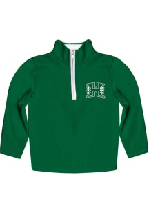 Vive La Fete Hawaii Warriors Youth Green Impressions Long Sleeve Quarter Zip Shirt