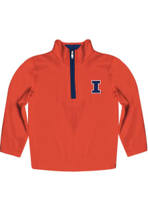 Vive La Fete Illinois Fighting Illini Youth Orange Impressions Long Sleeve Quarter Zip Shirt