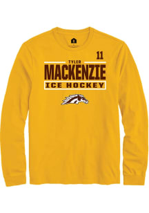 Tyler Mackenzie Western Michigan Broncos Gold NIL Stacked Box Long Sleeve Player T Shirt