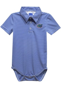 Vive La Fete Florida Gators Baby Blue Pencil Stripe Short Sleeve One Piece Polo
