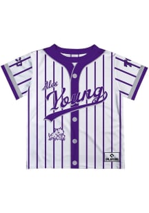Alex Young TCU Horned Frogs Infant Stripes Short Sleeve T-Shirt White
