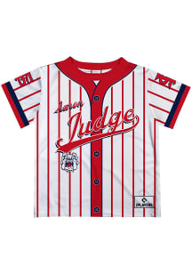 Aaron Judge  Vive La Fete Fresno State Bulldogs Youth White Stripes Short Sleeve T-Shirt