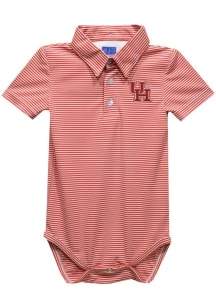 Vive La Fete Houston Cougars Baby Red Pencil Stripe Short Sleeve One Piece Polo