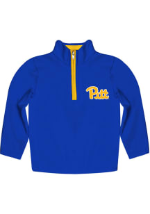 Vive La Fete Pitt Panthers Youth Blue Impressions Long Sleeve Quarter Zip Shirt