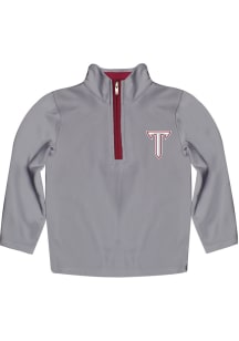 Vive La Fete Troy Trojans Youth Grey Impressions Long Sleeve Quarter Zip Shirt