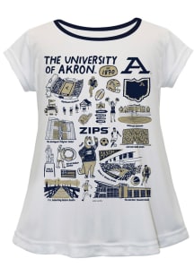 Vive La Fete Akron Zips Girls White Impressions Short Sleeve Tee