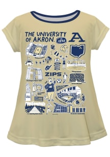 Vive La Fete Akron Zips Girls Gold Impressions Short Sleeve Tee