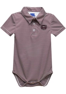 Vive La Fete Missouri State Bears Baby Maroon Pencil Stripe Short Sleeve One Piece Polo