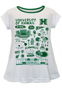 Vive La Fete Hawaii Warriors Girls White Impressions Short Sleeve Tee