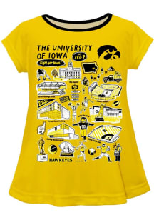 Vive La Fete Iowa Hawkeyes Girls Gold Impressions Short Sleeve Tee