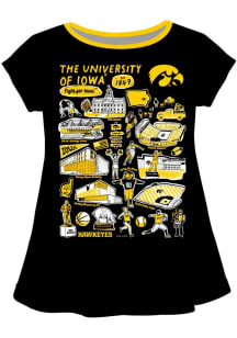 Vive La Fete Iowa Hawkeyes Girls Black Impressions Short Sleeve Tee