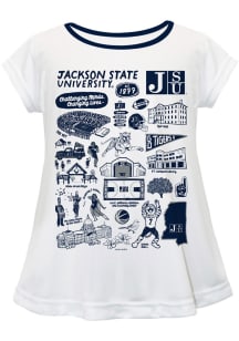 Vive La Fete Jackson State Tigers Girls White Impressions Short Sleeve Tee
