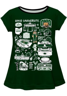 Vive La Fete Ohio Bobcats Girls Green Impressions Short Sleeve Tee