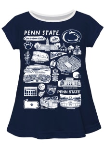 Vive La Fete Penn State Nittany Lions Girls Navy Blue Impressions Short Sleeve Tee