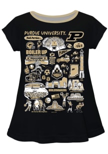 Vive La Fete Purdue Boilermakers Girls Black Impressions Short Sleeve Tee