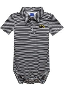 Vive La Fete Southern Mississippi Golden Eagles Baby Black Pencil Stripe Short Sleeve One Piece Po..