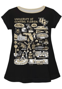 Vive La Fete UCF Knights Girls Black Impressions Short Sleeve Tee