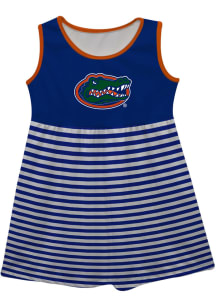 Vive La Fete Florida Gators Toddler Girls Blue Stripes Short Sleeve Dress