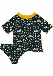 Vive La Fete Toledo Rockets Girls Blue Rash Guard Short Sleeve Tee