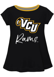 Vive La Fete VCU Rams Girls Black Script Blouse Short Sleeve Tee