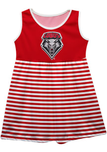 Vive La Fete New Mexico Lobos Toddler Girls Red Stripes Short Sleeve Dress