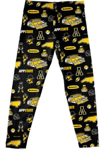 Vive La Fete Appalachian State Mountaineers Girls Black Impressions Bottoms Leggings