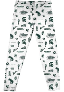 Vive La Fete Michigan State Spartans Girls White Impressions Bottoms Leggings