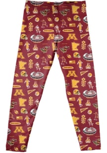 Vive La Fete Minnesota Golden Gophers Girls Maroon Impressions Bottoms Leggings
