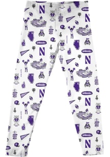 Vive La Fete Northwestern Wildcats Girls White Impressions Bottoms Leggings