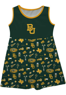Vive La Fete Baylor Bears Girls Green Impressions Short Sleeve Dress