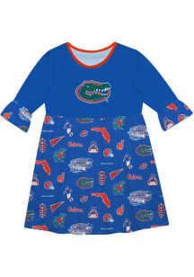 Vive La Fete Florida Gators Girls Blue Sandie Impressions Short Sleeve Dress