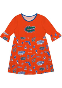 Vive La Fete Florida Gators Girls Orange Sandie Impressions Short Sleeve Dress