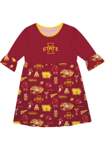 Vive La Fete Iowa State Cyclones Girls Red Sandie Impressions Short Sleeve Dress