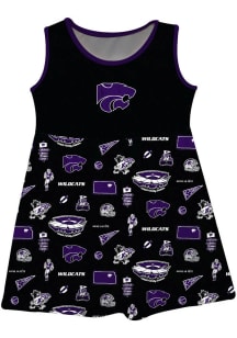 Vive La Fete K-State Wildcats Girls Black Impressions Short Sleeve Dress