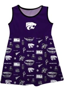 Vive La Fete K-State Wildcats Girls Purple Impressions Short Sleeve Dress