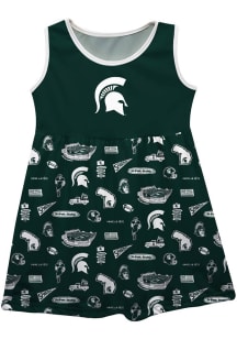 Vive La Fete Michigan State Spartans Girls Green Impressions Short Sleeve Dress