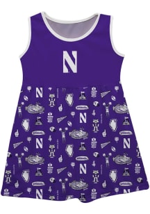 Vive La Fete Northwestern Wildcats Girls Purple Impressions Short Sleeve Dress