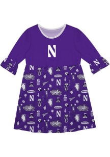 Vive La Fete Northwestern Wildcats Girls Purple Sandie Impressions Short Sleeve Dress