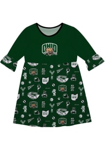 Vive La Fete Ohio Bobcats Girls Green Sandie Impressions Short Sleeve Dress